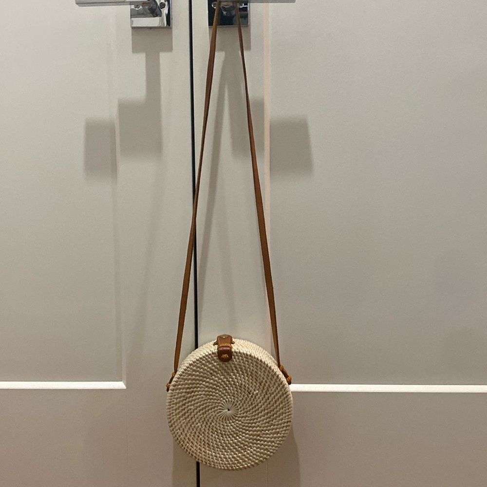Urban Outfitters Round Rattan Wicker Crossbody Bag